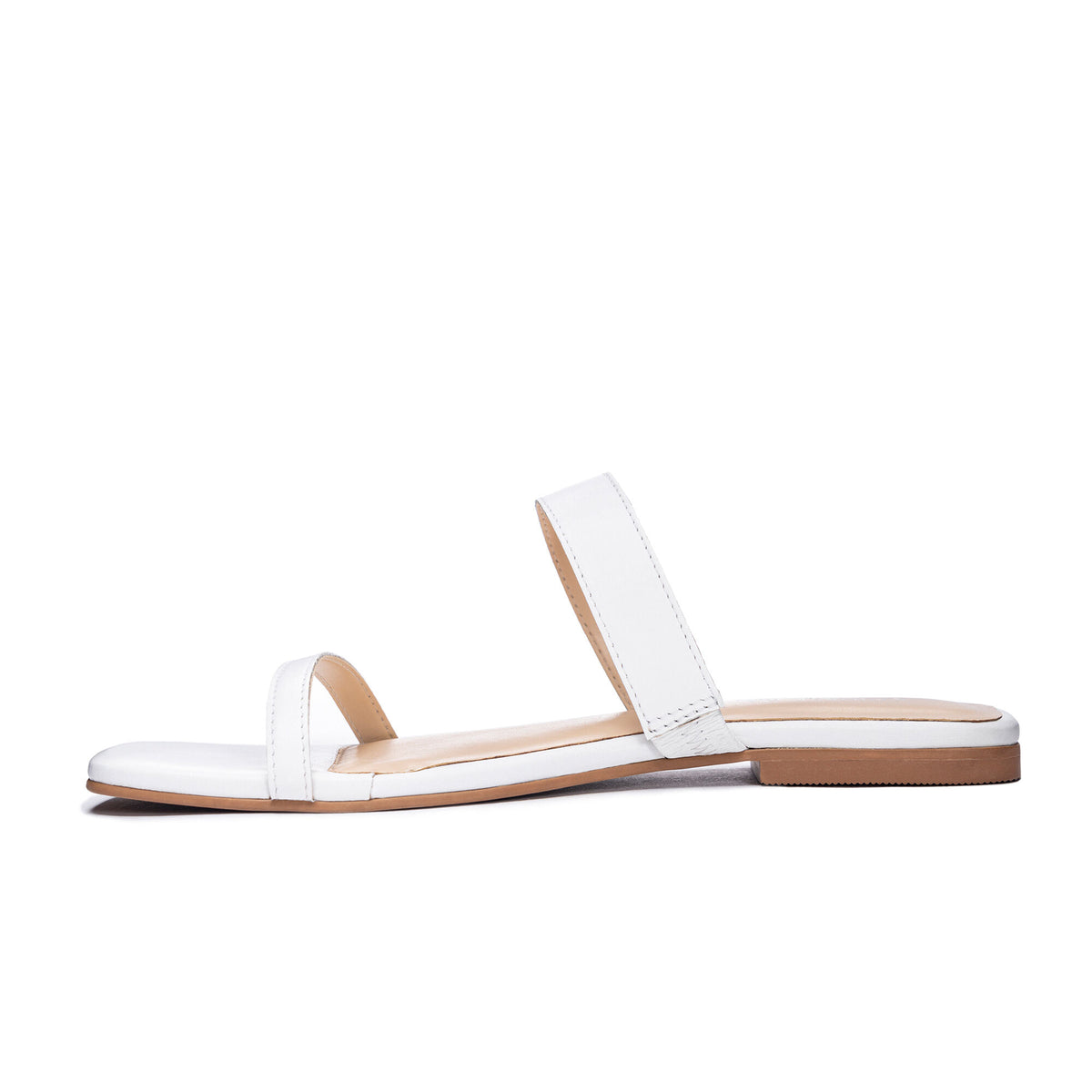 Deana Leather Slide Sandal - White