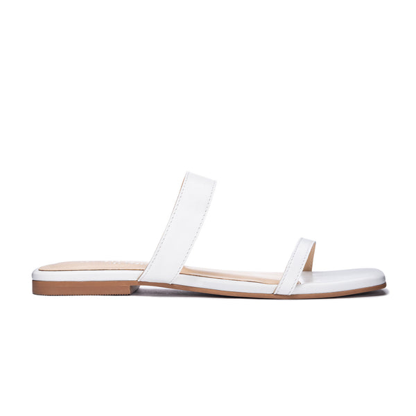 Deana Leather Slide Sandal - White