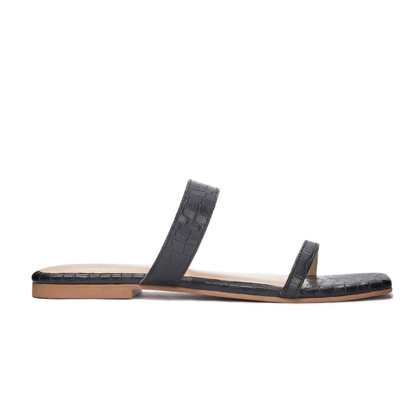 Chinese Laundry Deana Leather Slide Sandal - Black