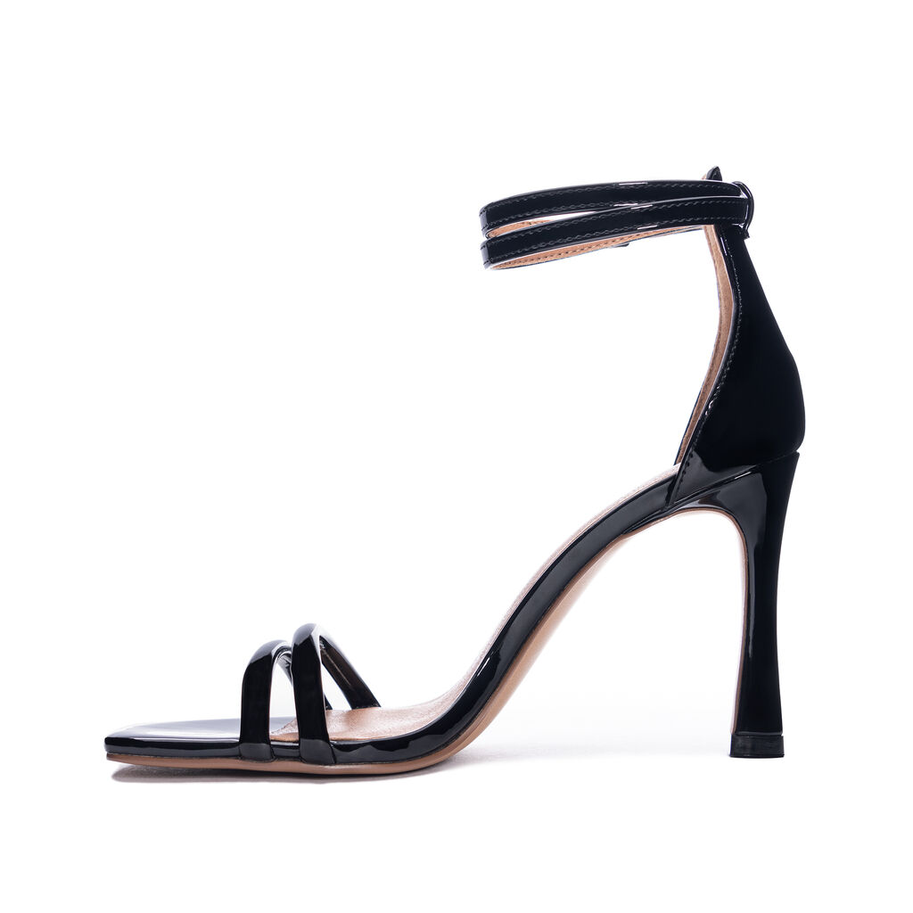 Chinese Laundry - Jasmine - Ankle Strap Sandal Dress Heels - Black Patent