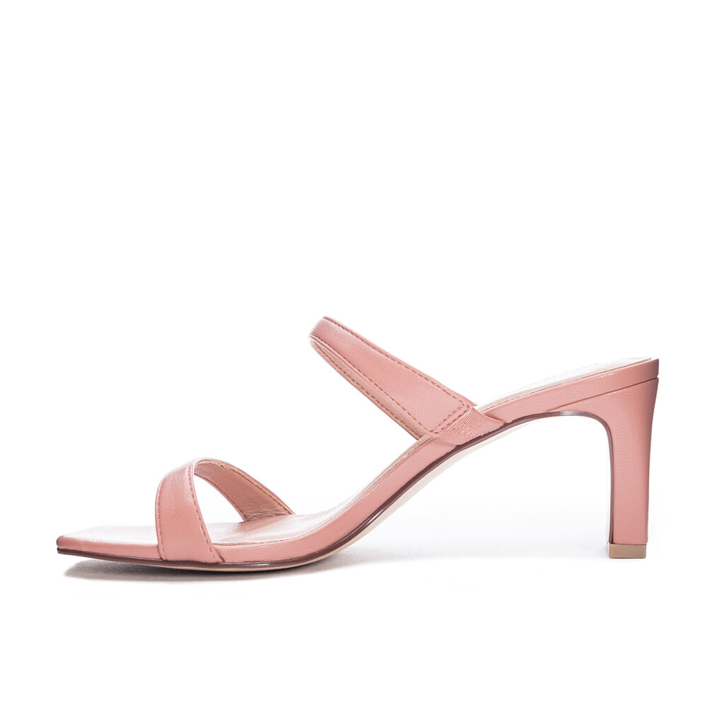 Chinese Laundry Yanti Strappy Square Toe Mule Sandal Heels - Nude