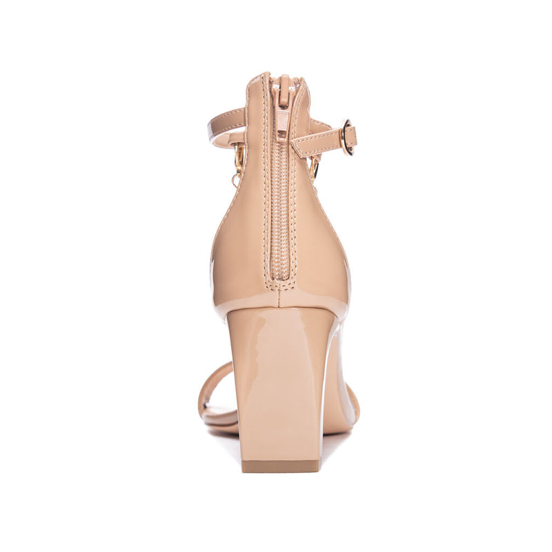 Chinese Laundry - Yara - Patent Chain Ankle Strap Heels - Nude