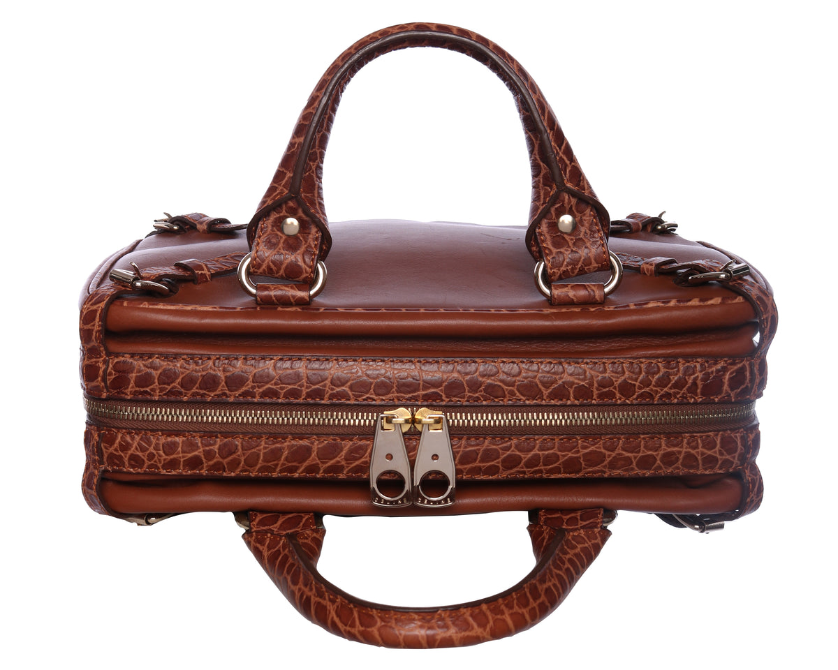 Vintage Celine Leather Suitcase Top Handle Bag