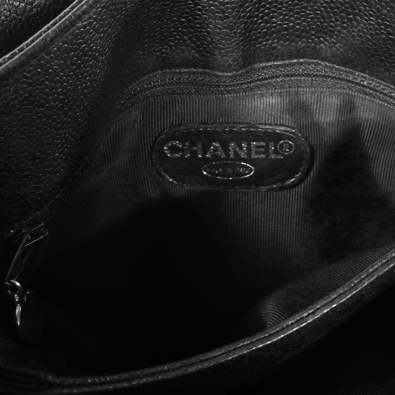 Vintage Chanel Caviar Two Compartment Backpack Handbag