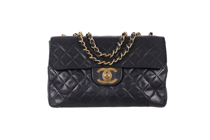 VTG CHANEL JUMBO XL LAMBSKIN LEATHER BAG - Mint Market 