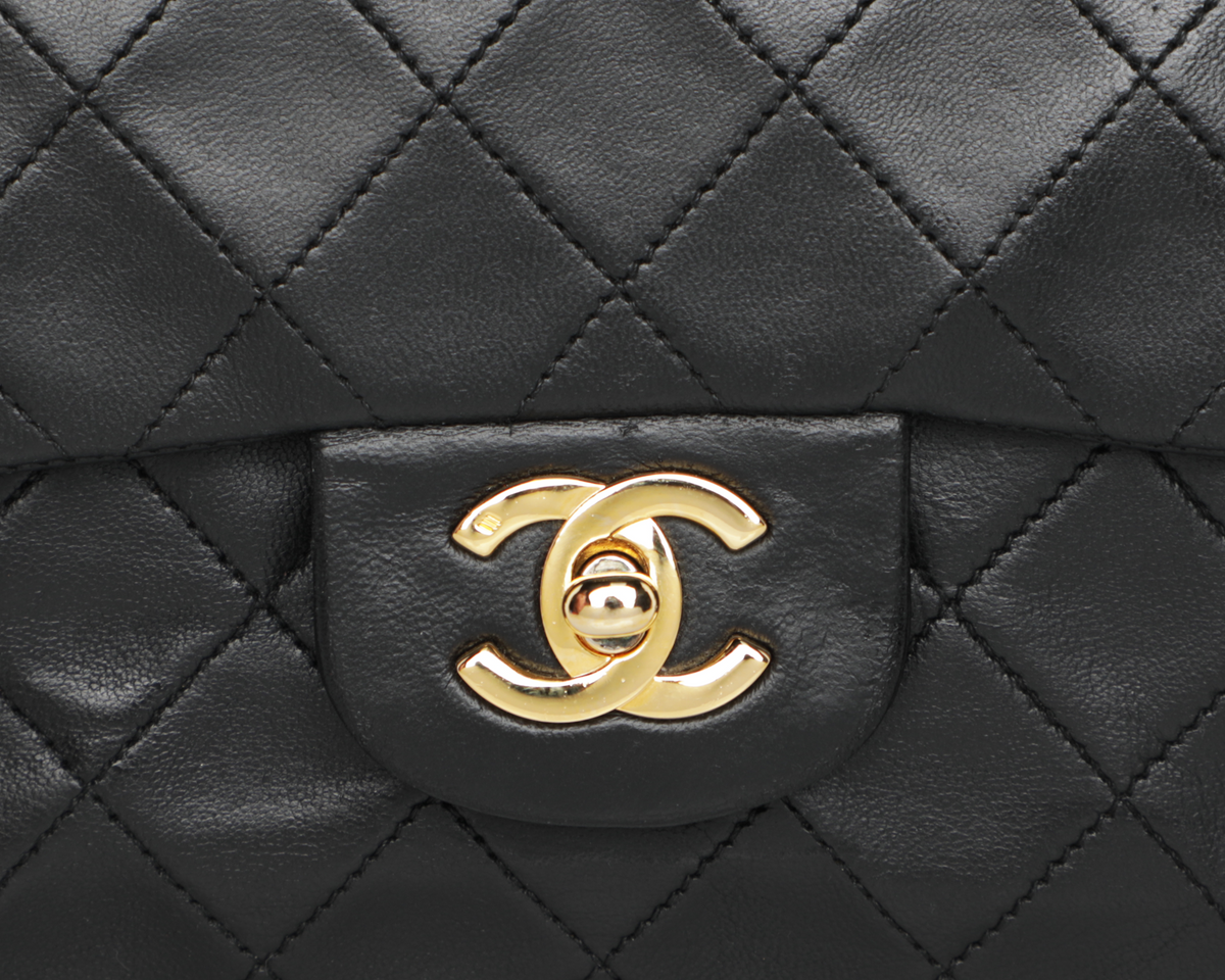 Vintage Chanel 2.55 Lambskin Leather Quilted Shoulder Bag