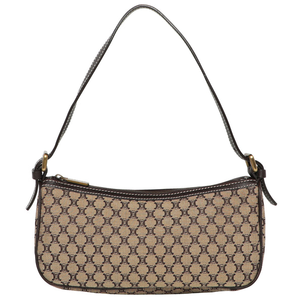 Y2K Vintage Celine Macadam Logo Canvas Leather Shoulder Bag