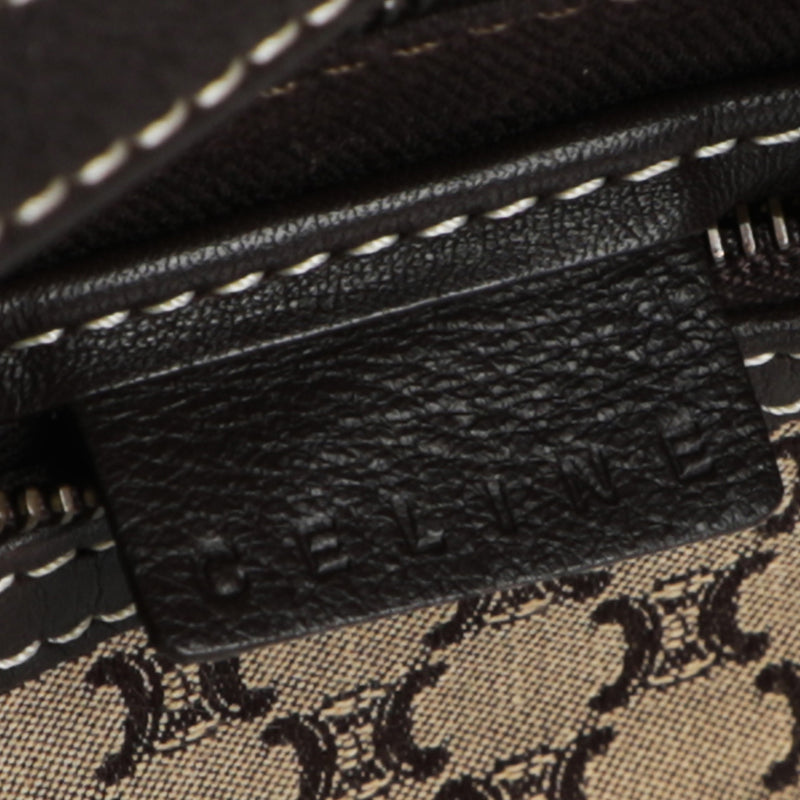 Y2K Vintage Celine Macadam Logo Canvas Leather Shoulder Bag