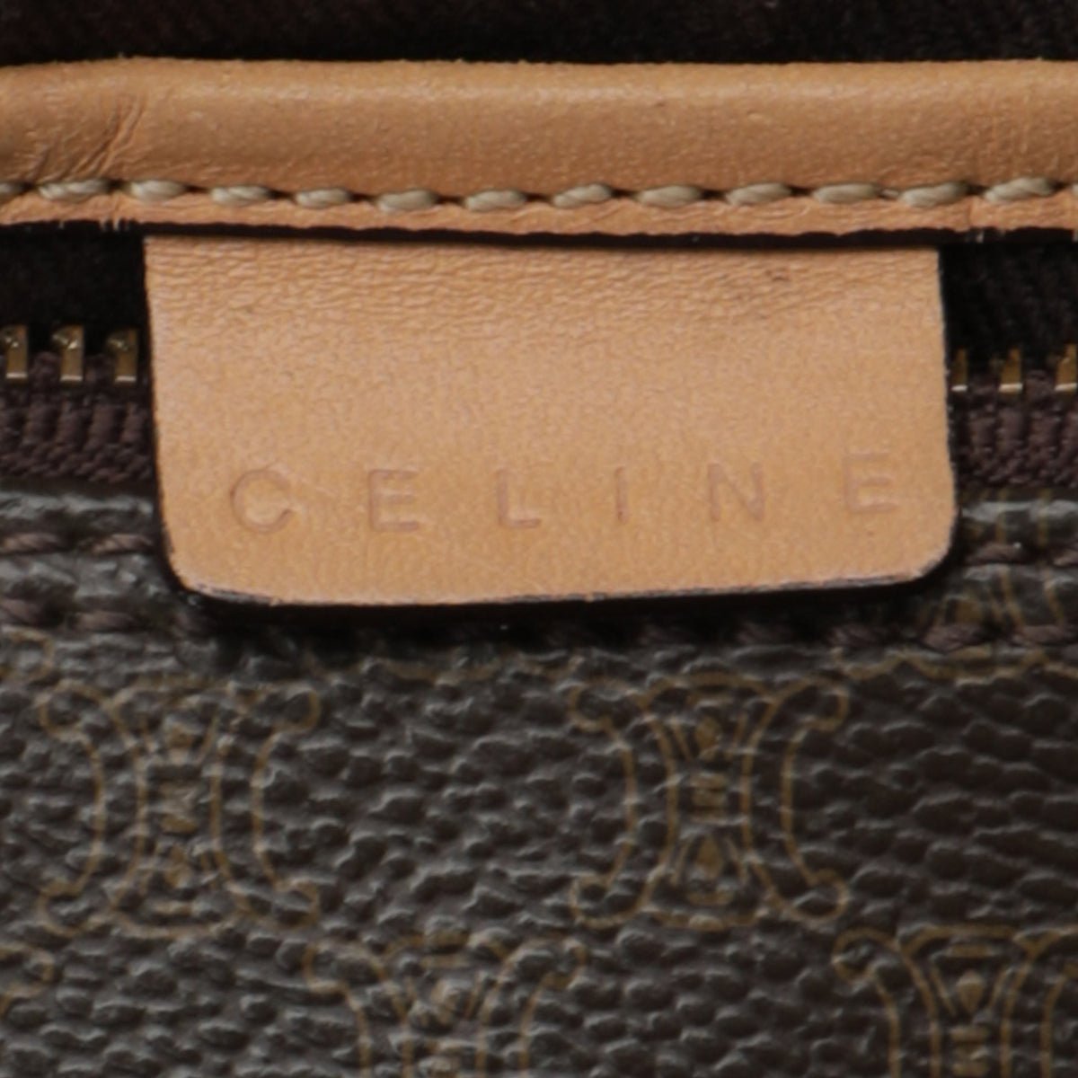 Celine Y2K Macadam Monogram Leather Shoulder Bag