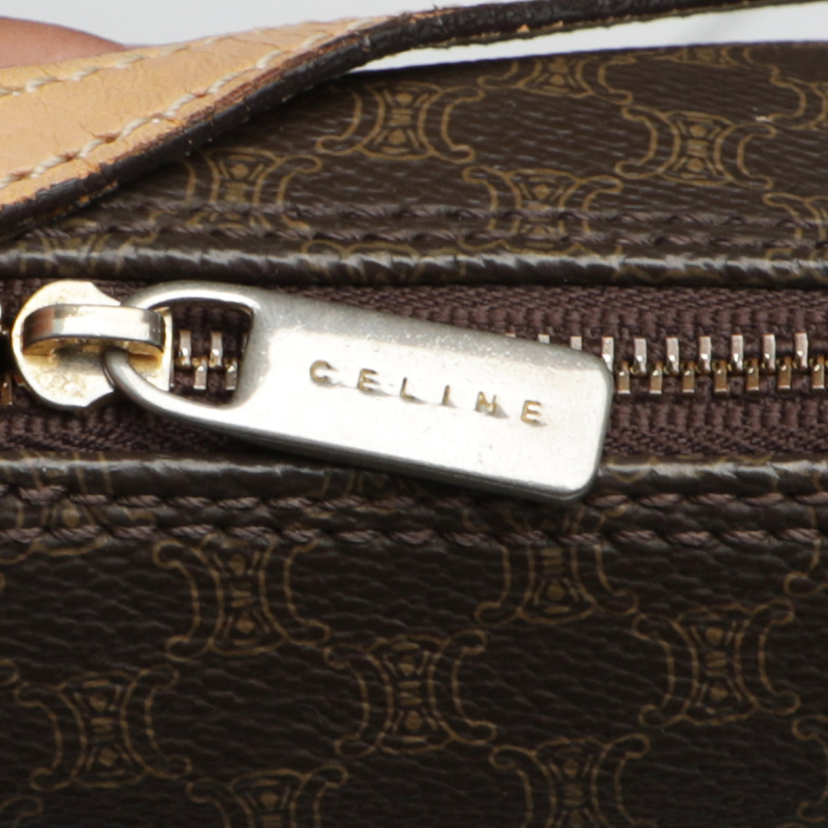Celine Y2K Macadam Monogram Leather Shoulder Bag