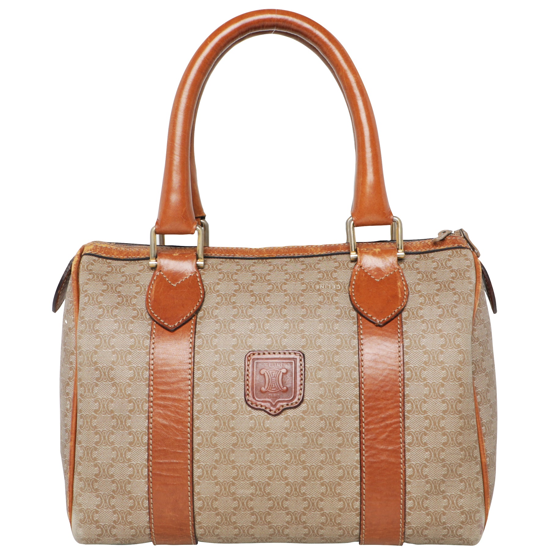 Celine Vintage Macadam Boston Bag - Brown Handle Bags, Handbags - CEL180439
