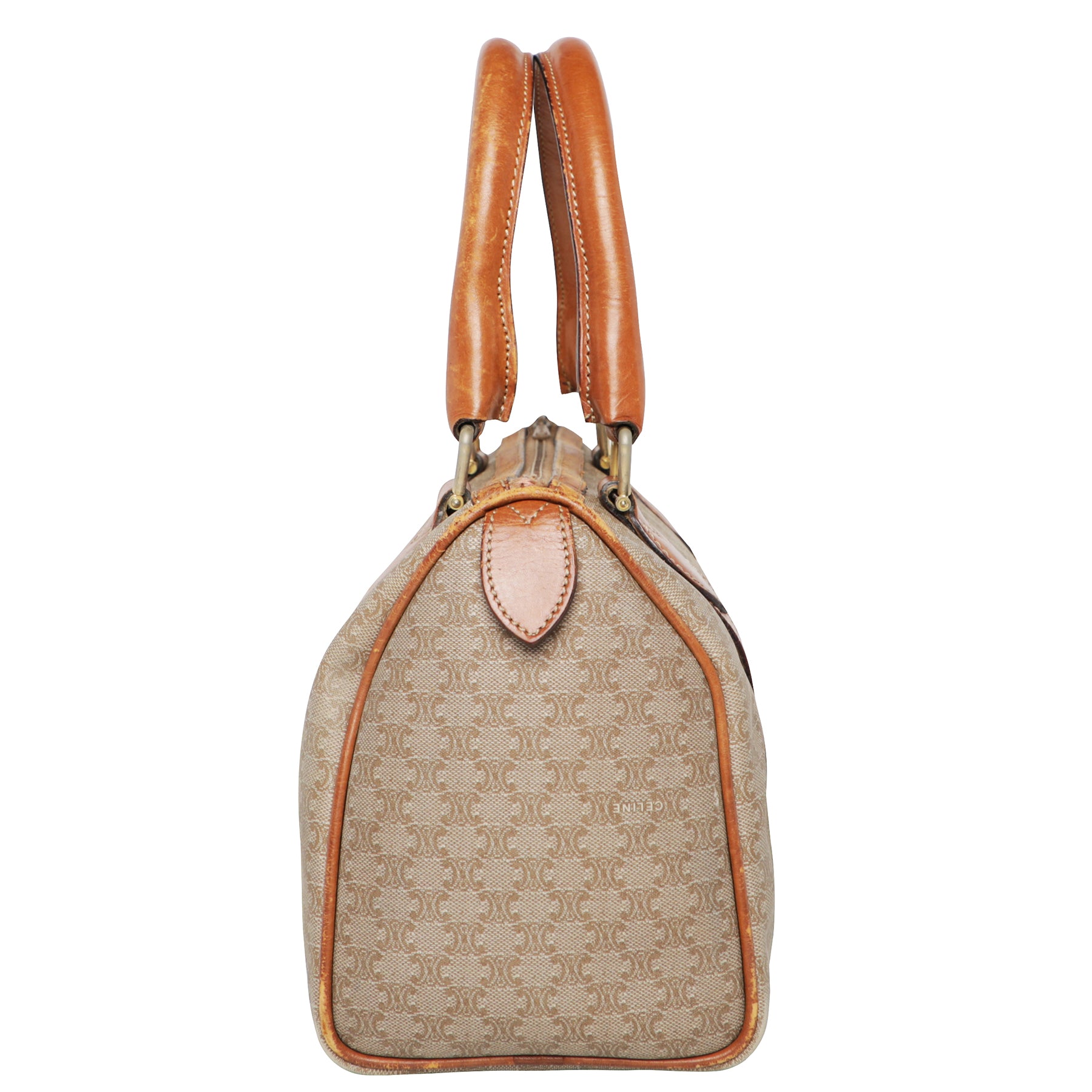 Celine Vintage Macadam Boston Bag - Brown Handle Bags, Handbags - CEL180439