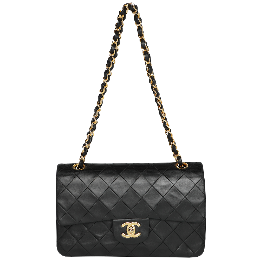 Buy CHANEL Vintage Classic Quilted Dark Blue Leather Chain Link