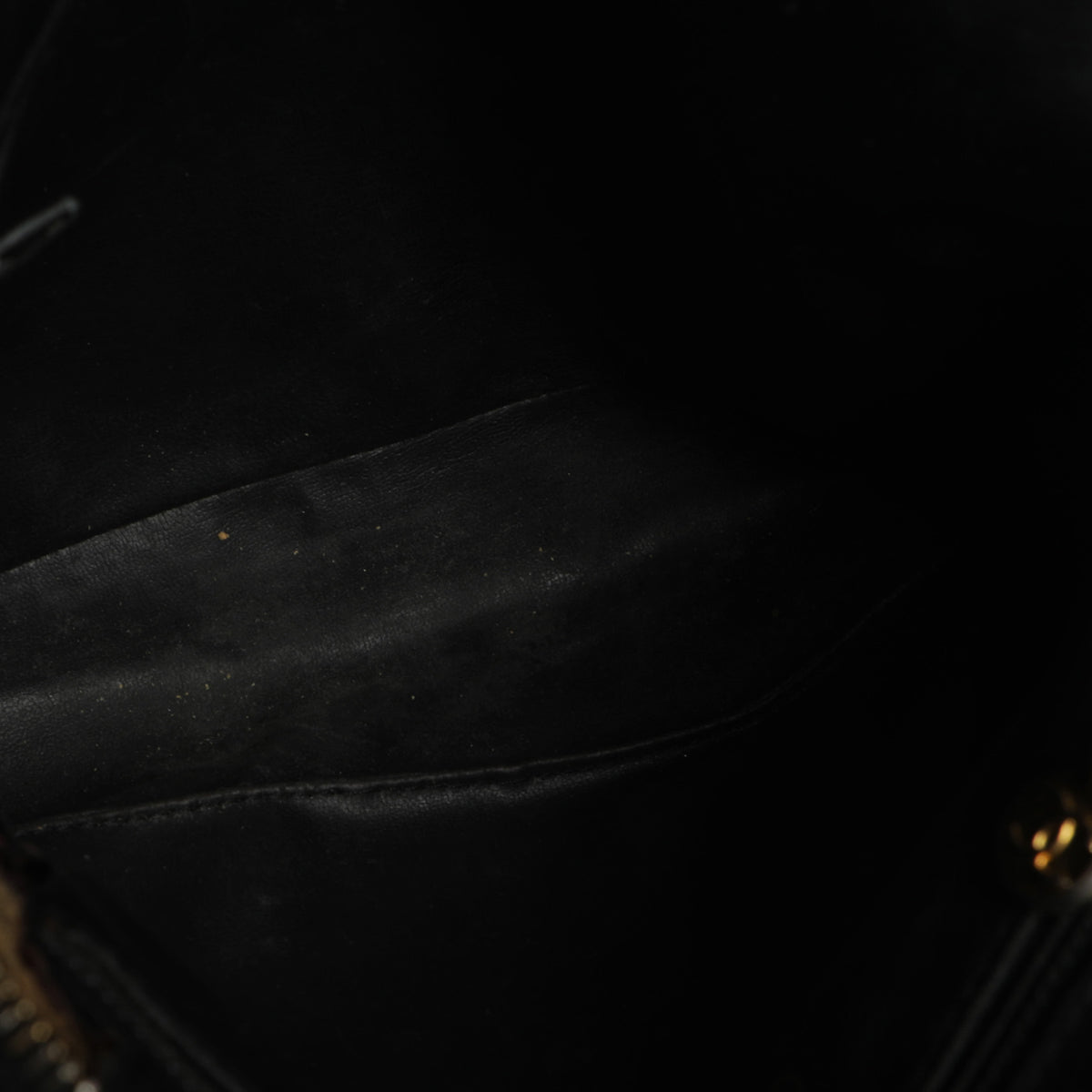 Vintage 80s Chanel Lambskin Leather Quilted Black Shoulder Hobo Bag