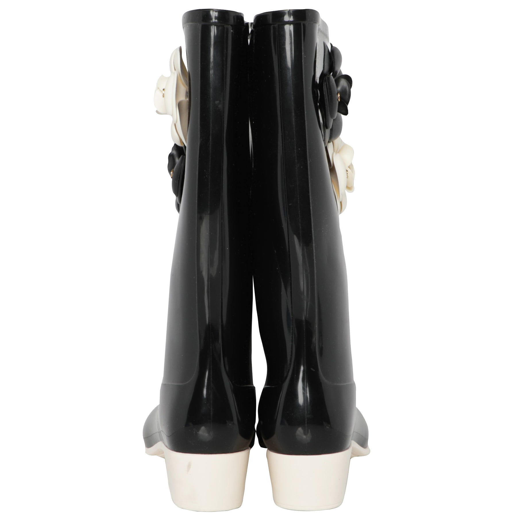 Chanel Caoutchouk CC High Rain Boots Rubber Black 2200102