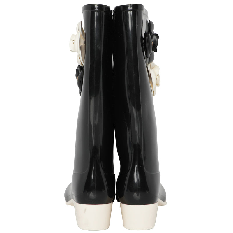 Vintage Y2K Chanel Rubber Rain Boots w/ Box 38 8 7.5
