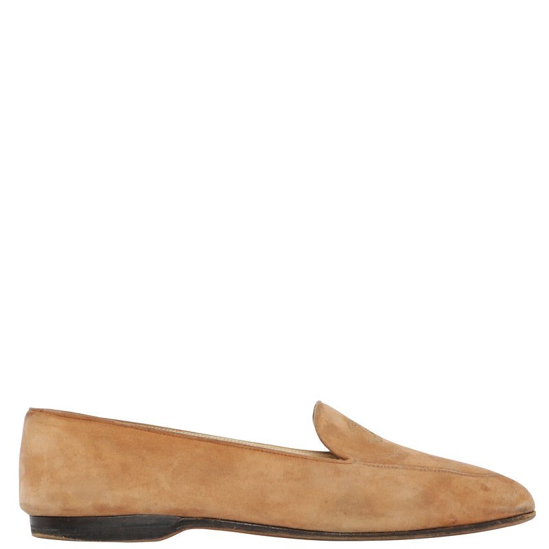 Suede Chanel Penny Loafers 9.5 10 40