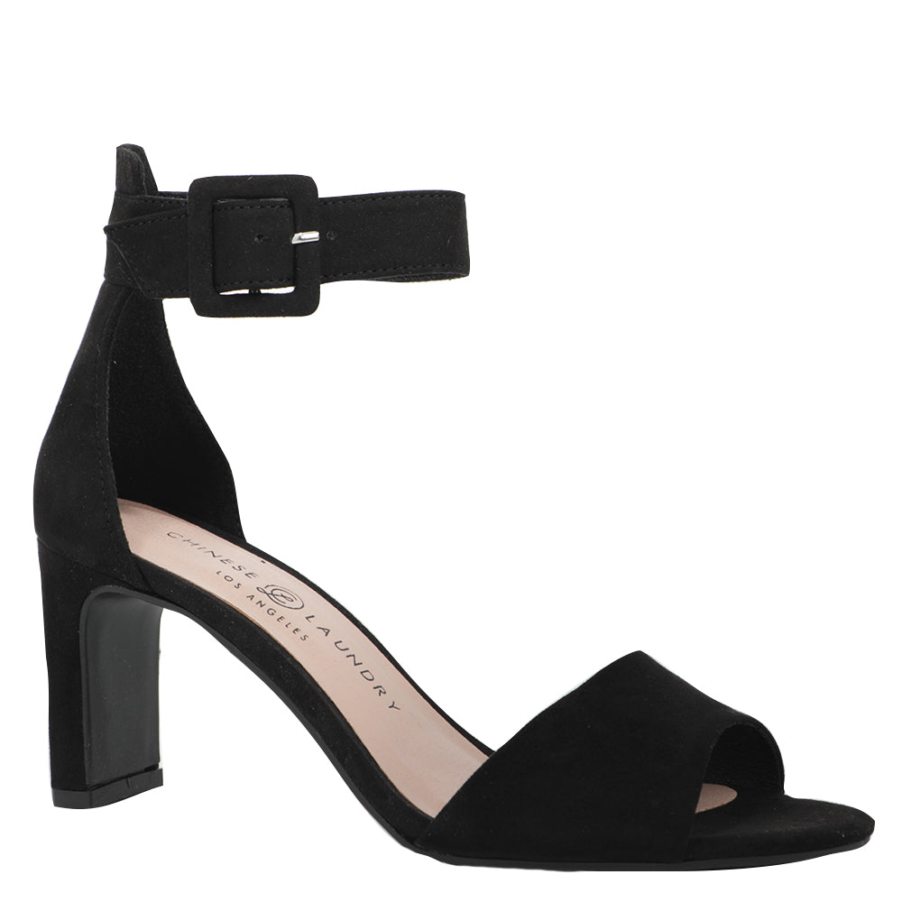Suede Block Heel Sandals Black Ankle Strap High Heel Shoes | Black sandals  heels, Ankle strap high heels, Ankle strap heels