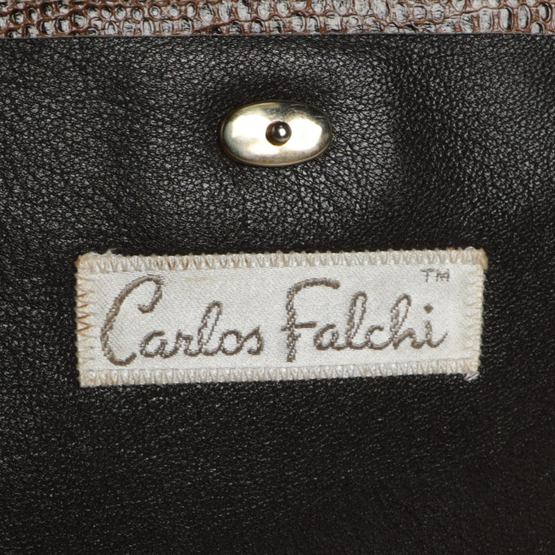 Vintage 80s Carlos Falchi Patchwork Oversize Clutch Bag