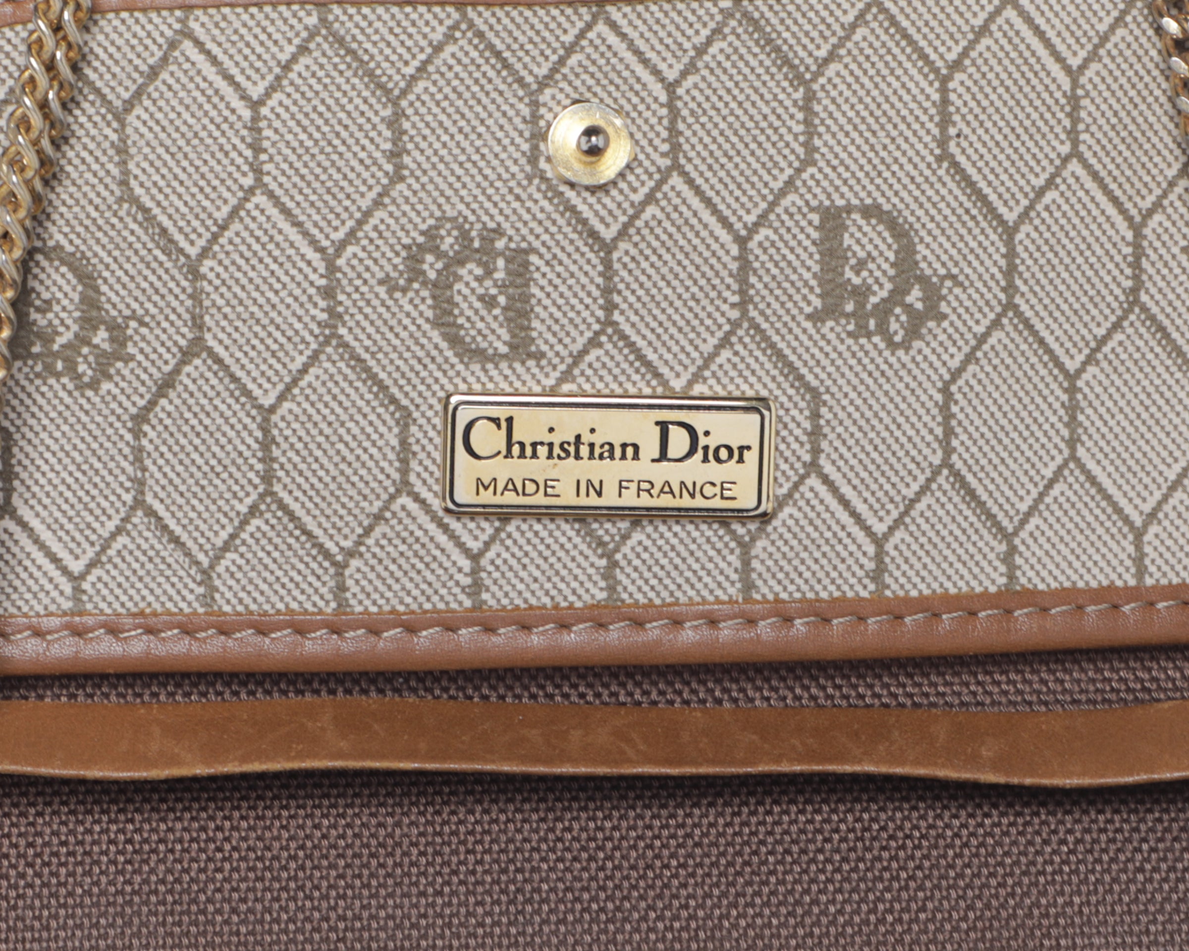 Dior Vintage Dior Light Brown Honeycomb & Logo Coated Canvas Mini