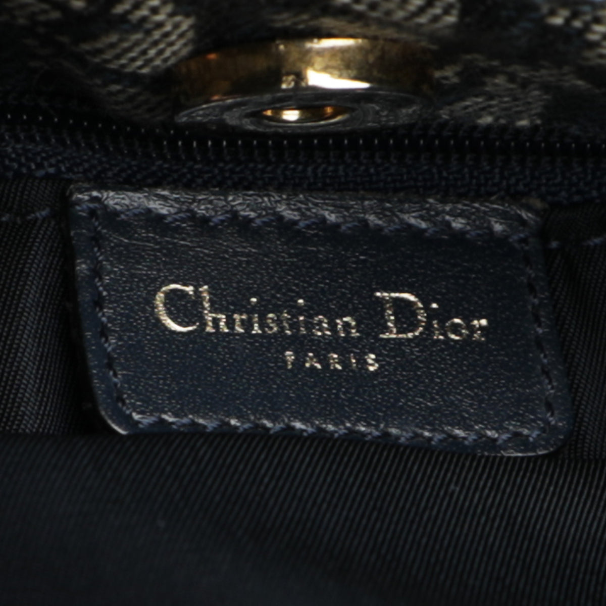 Vintage Christian Dior Canvas Monogram Tote Top Handle Leather Bag