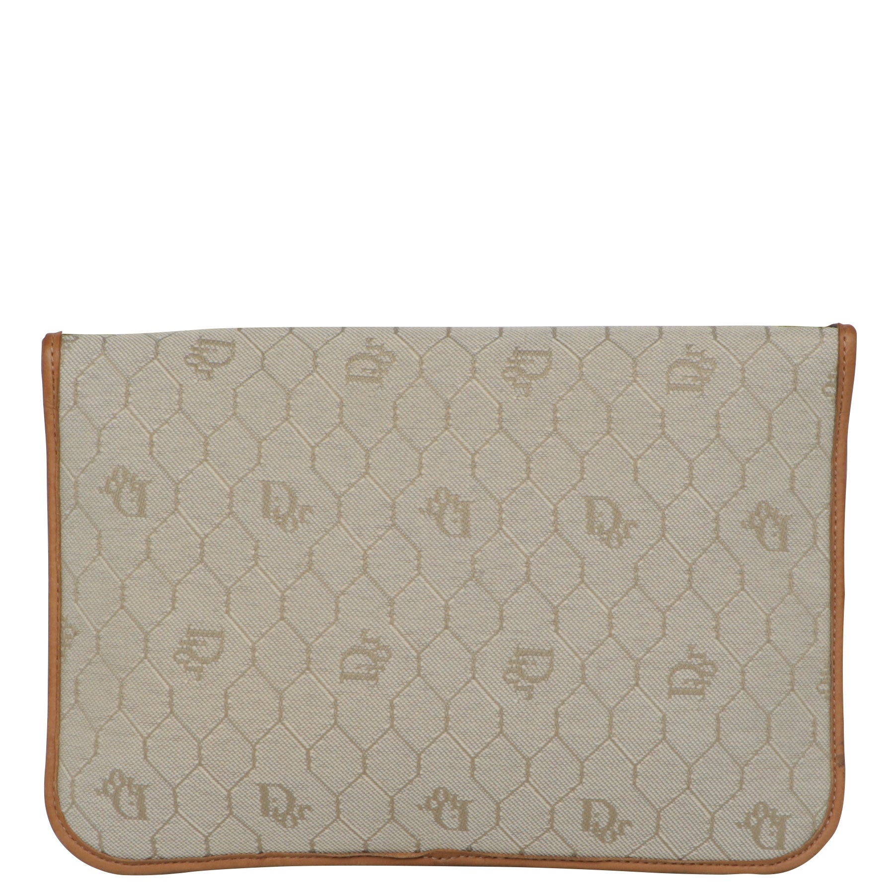 Dior Vintage Dior Light Brown Honeycomb & Logo Coated Canvas Chain