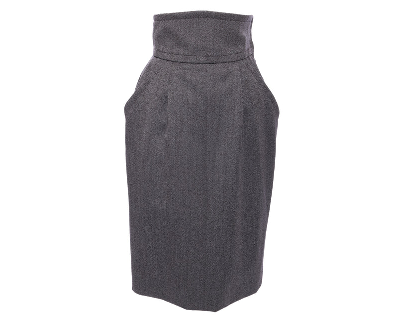 YVES SAINT LAURENT Vtg 80s 2pc Cropped Blazer and Pencil Skirt Set - Mint Market 