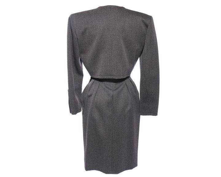 YVES SAINT LAURENT Vtg 80s 2pc Cropped Blazer and Pencil Skirt Set - Mint Market 