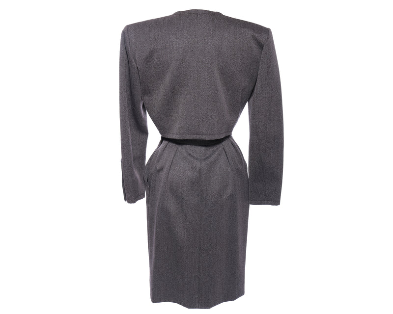 YVES SAINT LAURENT Vtg 80s 2pc Cropped Blazer and Pencil Skirt Set - Mint Market 
