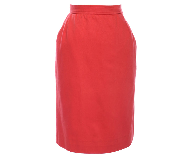 YVES SAINT LAURENT Vtg 2pc Ysl Power Shoulder Blazer Skirt Suit Set S M - Mint Market 