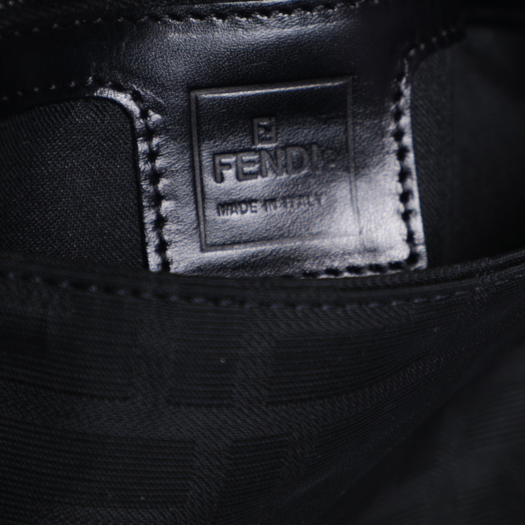 Fendi Monogram Logo Baguette Nylon Shoulder Bag - Black – Mint Market