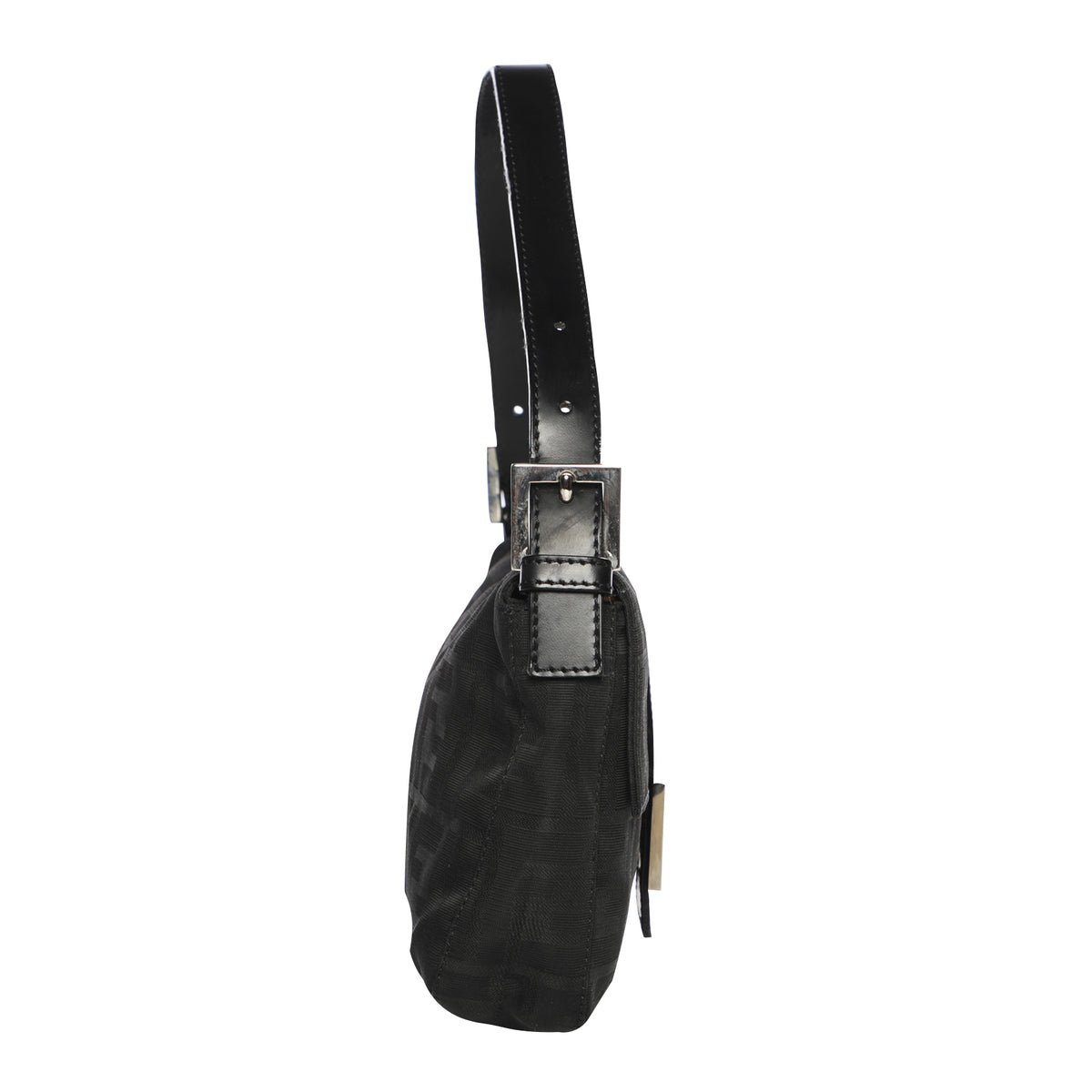 Fendi Monogram Logo Baguette Nylon Shoulder Bag - Black – Mint Market