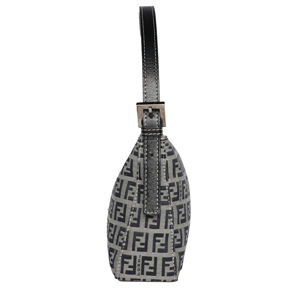 Fendi, Bags, Authentic Fendi Black Zucchino Canvas Mini Pochette Handbag