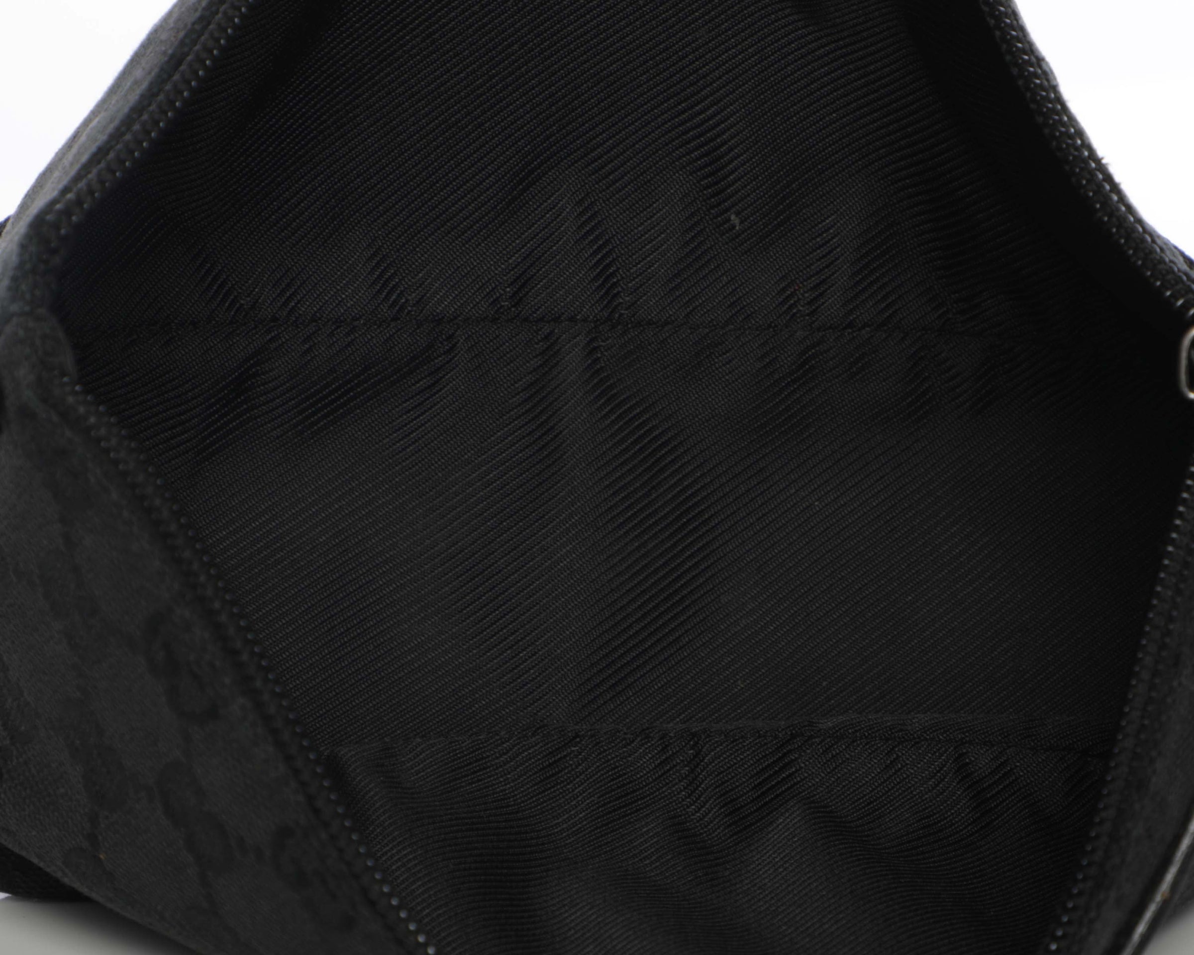 Gucci Vintage GG Monogram Denim Mini Bag Purse Black - $397