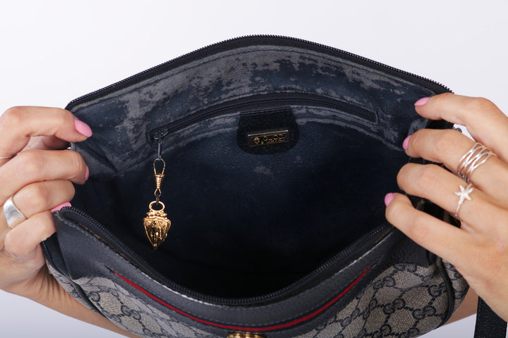 VTG GUCCI MONOGRAM CRESCENT CROSSBODY - Mint Market 