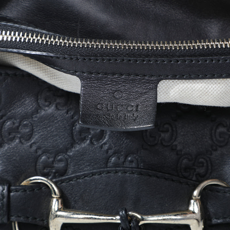 Gucci Emily Monogram GG Web Logo Leather Chain Shoulder Tote Oversized Hobo Bag