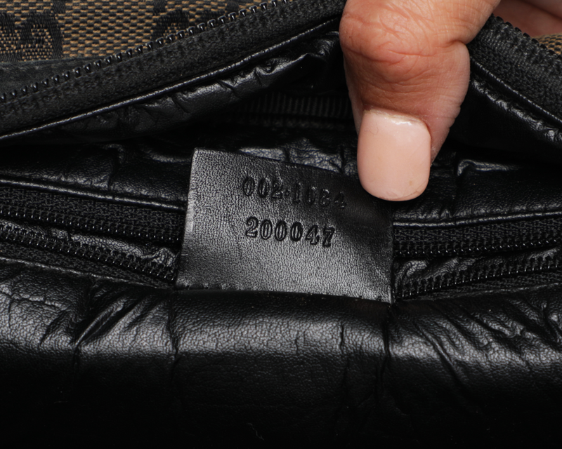 Vintage Gucci Web GG Monogram Canvas Leather Bowler Shoulder Bag