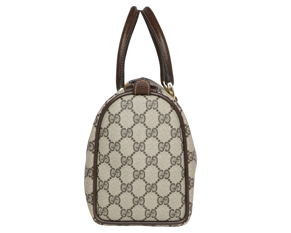 Vintage 70s Gucci GG Web Monogram Leather Speedy Boston Bag – Mint