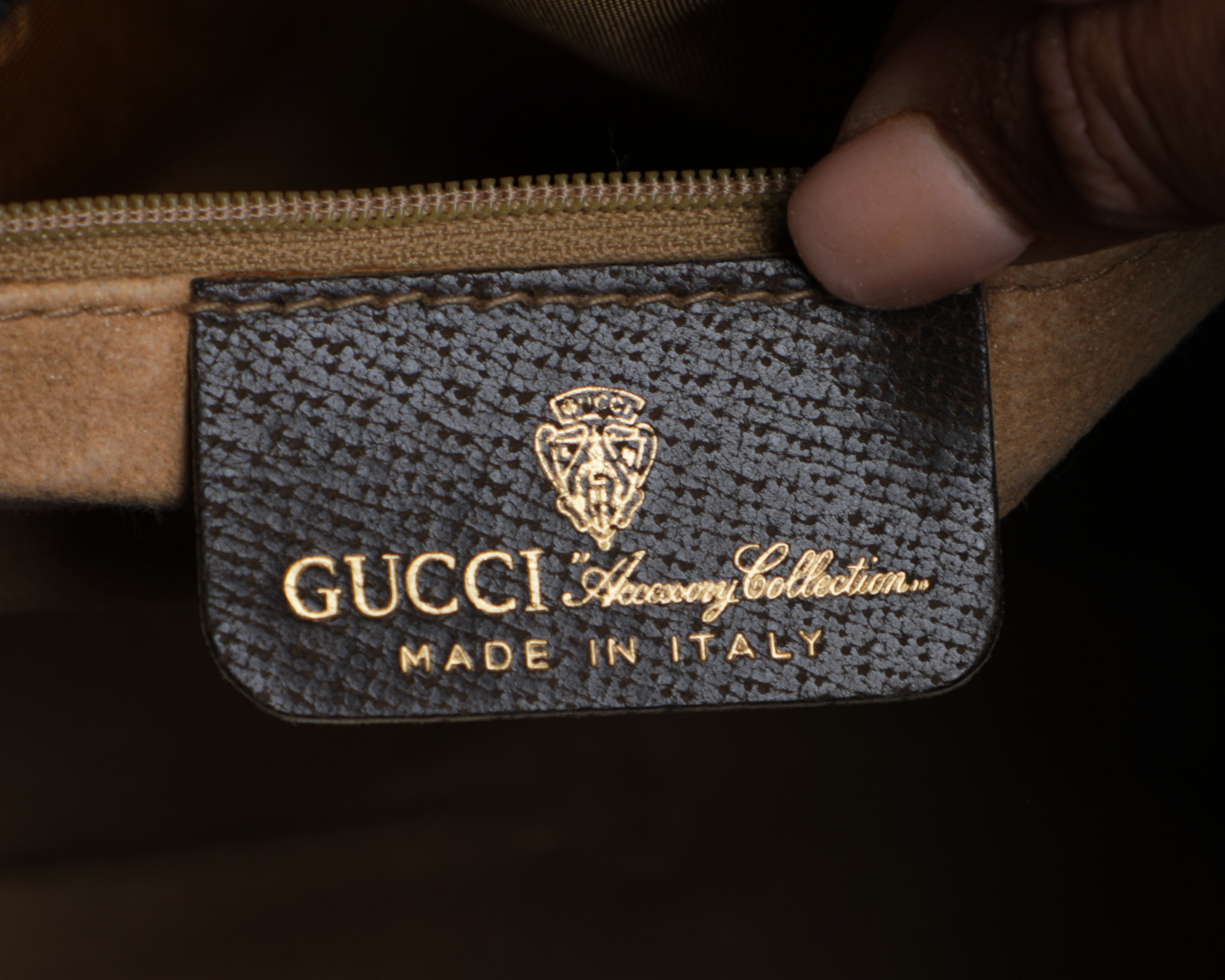 Gucci Vintage 70s GG Web Monogram Leather Speedy Boston Bag