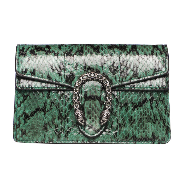 Limited Edition Gucci MIni Dionysus Python Emerald Green Crossbody Chain Bag