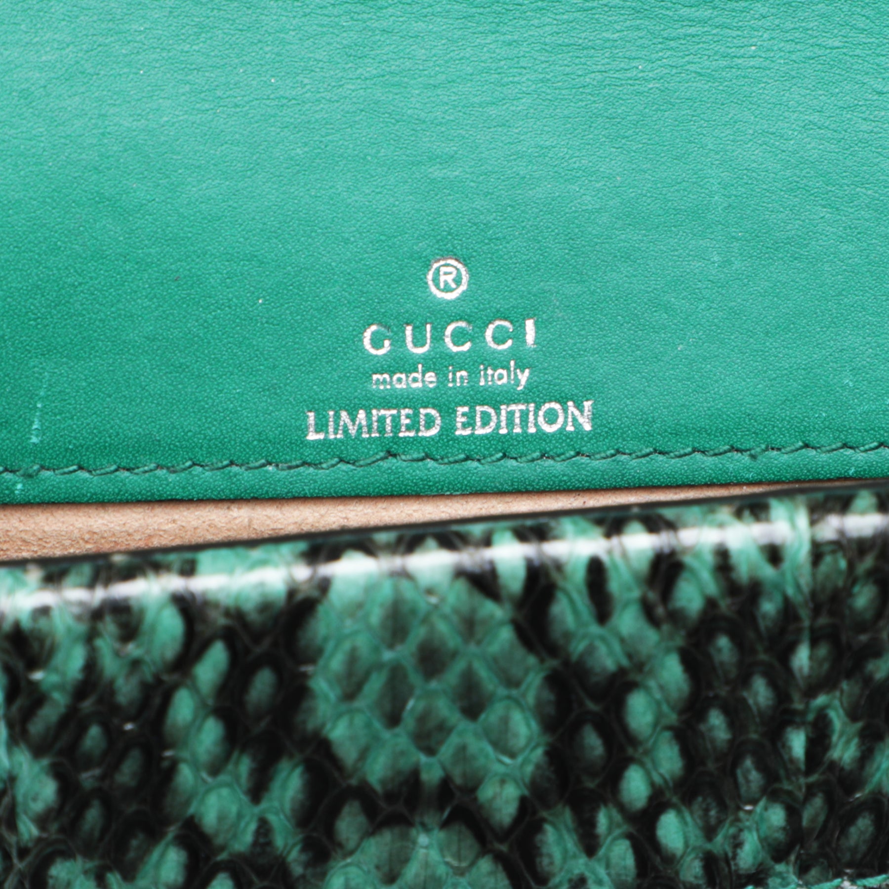 Dionysus chain wallet python crossbody bag Gucci Green in Python - 29933276