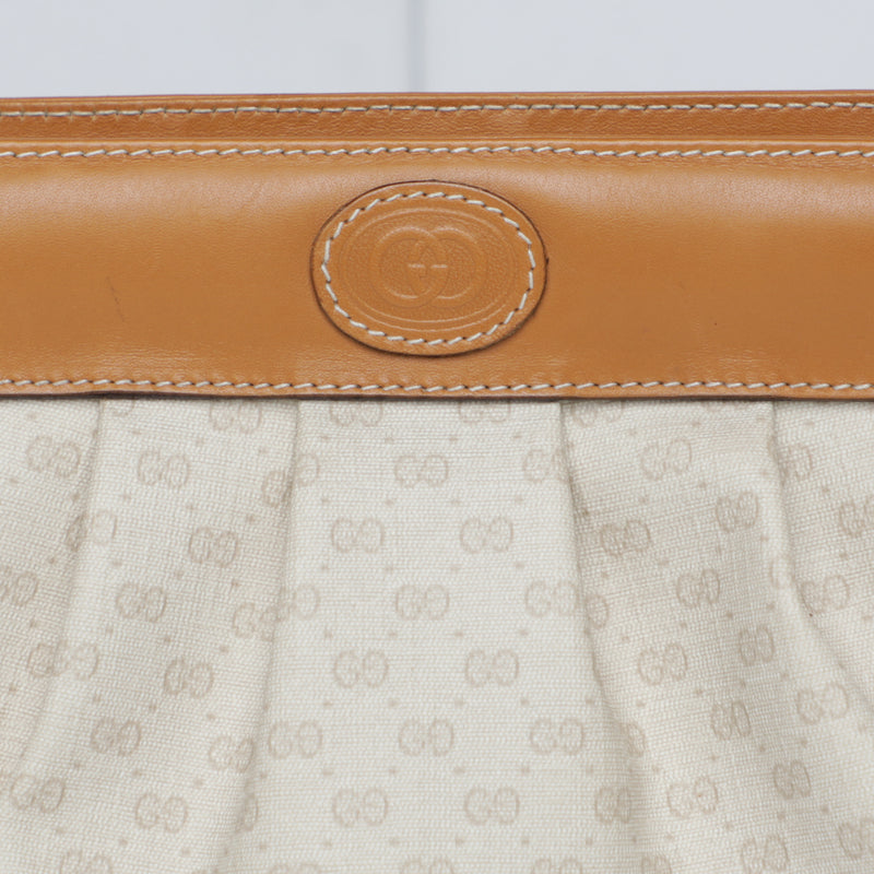 Vintage Gucci Mini Monogram Leather Oversized Clutch Pouch Bag