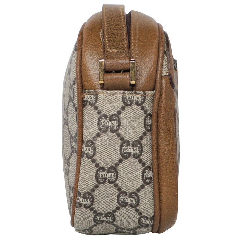 Vtg 80s Gucci Plus GG Logo Leather Crossbody Mini Camera Travel Bag