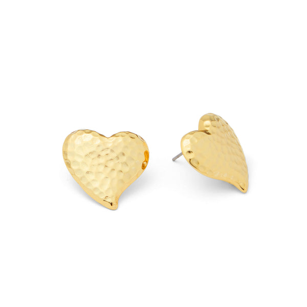 Johannah Masters - Hammered Heart Stud Earrings