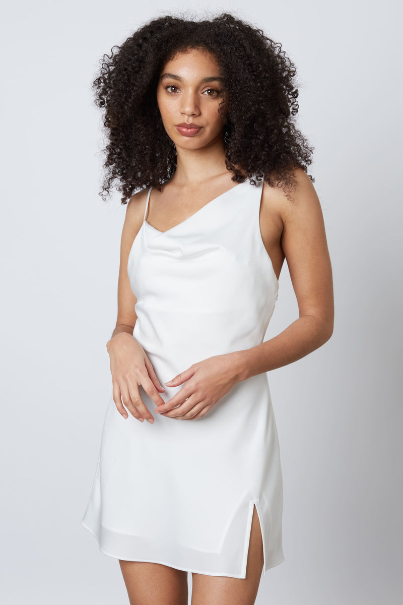 Marla Asymmetrical Slip Dress - White