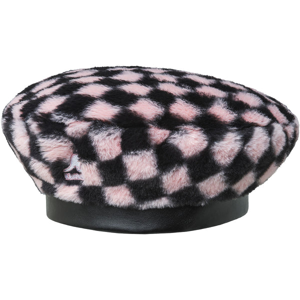 Kangol Faux Fur Checker Beret