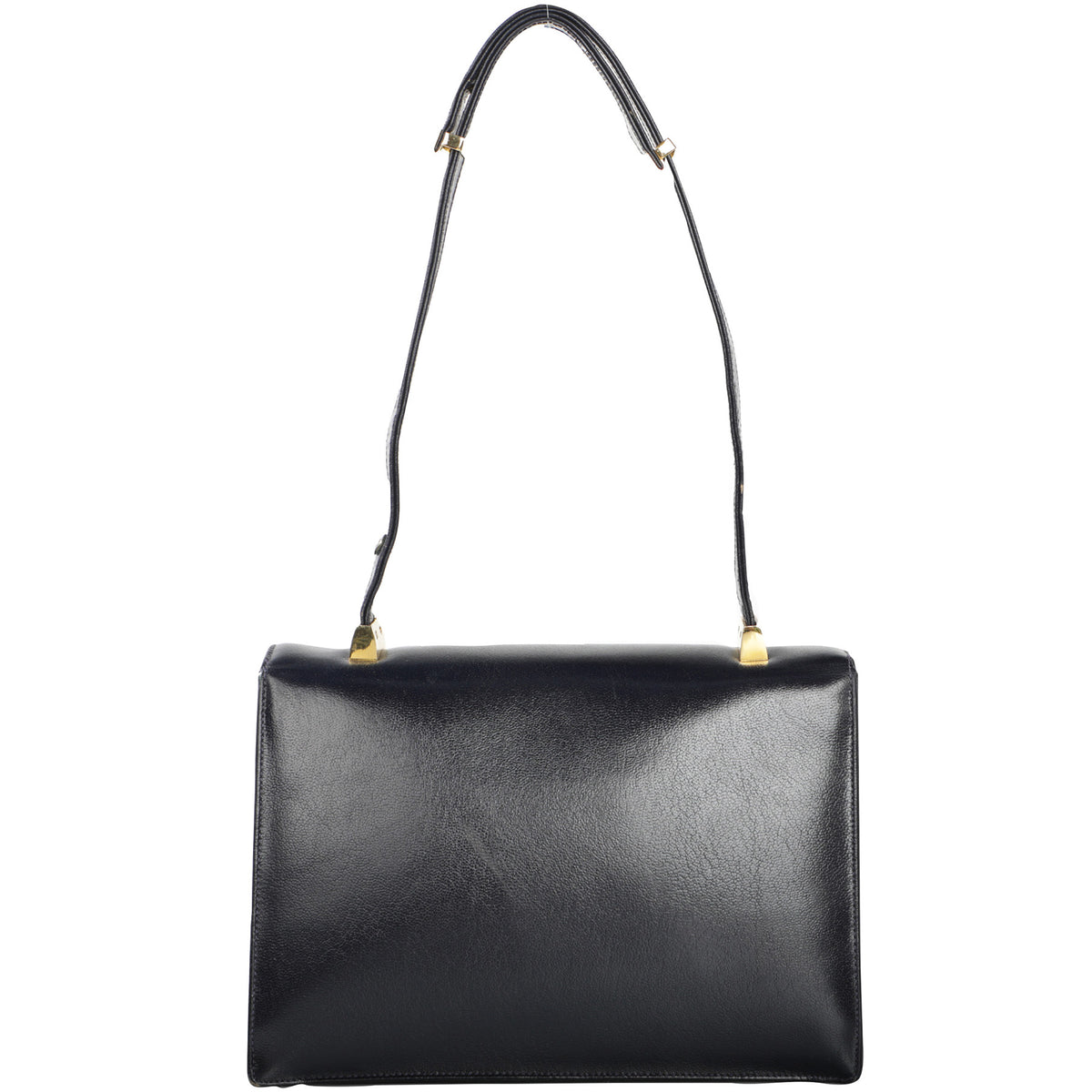 Vtg 60s Koret Leather Shoulder Box Flap Top Handle Bag w/ coin purse