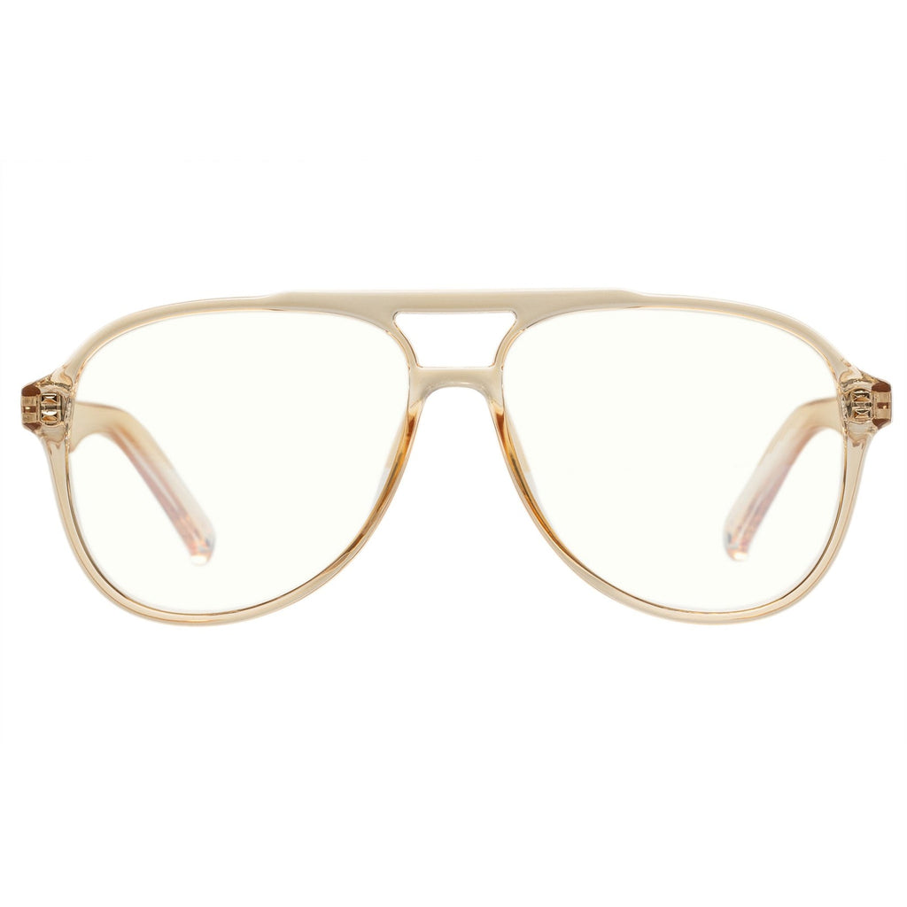 Le Specs - Tragic Magic - Blue Light Aviator Glasses - Sand/Beige