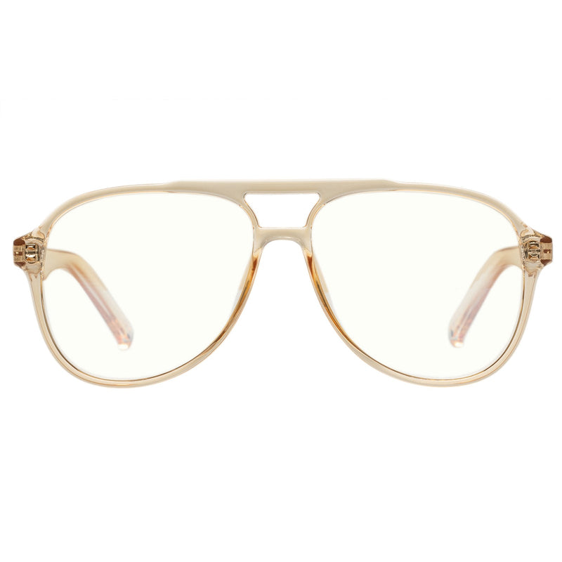 Le Specs - Tragic Magic - Blue Light Aviator Glasses - Sand/Beige