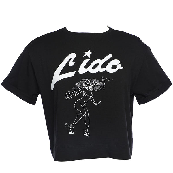 Bangin' Tease Lido Crop Tee T Shirt - Black
